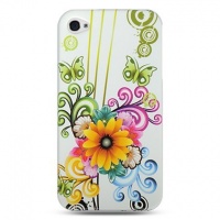 Hard Design Crystal Case Cover for Apple iPhone4, 4th Generation, 4th Gen - White Flower Floral Butterfly Hard Design Crystal Case Cover for Apple iPhone4, 4th Generation, 4th Gen - White Flower Floral Butterfly
