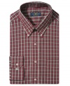 Use this plaid Club Room dress shirt to play up any solid layer for spot-on desk-to-dinner attire.