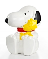 Save room for Snoopy and Woodstock! A cookie jar shaped like the adorable duo is a treat for Peanuts collectors and comical addition to any kitchen counter. Save room for Snoopy and Woodstock! A cookie jar shaped like the adorable duo is a treat for Peanuts collectors and comical addition to any kitchen counter.