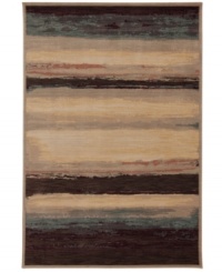 Infused with a rich painterly quality, this exquisitely hued area rug beautifully blurs the line between art and interior design. Crafted from two-ply nylon yarn to impart a soft hand and a dense pile that is eminently durable and easy to clean. Infused with a rich painterly quality, this exquisitely hued area rug beautifully blurs the line between art and interior design. Crafted from two-ply nylon yarn to impart a soft hand and a dense pile that is eminently durable and easy to clean.