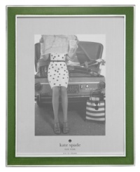 A textured green border makes the otherwise classic Chamber's Bay picture frame a standout in any room. With silver-plated trim for timeless polish, it's a keeper from kate spade new york. A textured green border makes the otherwise classic Chamber's Bay picture frame a standout in any room. With silver-plated trim for timeless polish, it's a keeper from kate spade new york.