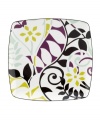 Happy meals. Jubilant florals give the Elation accented square plates a look that's fun and whimsical, but in a sleek square shape, still perfectly polished. Dishwasher-safe porcelain makes it even better. (Clearance)