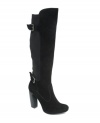 Two Lips' Solo tall boots have a buckle detail on the ankle strap and at the top of the shaft. A full-length inside zipper completes the look.