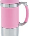 Trudeau Board Room 16-Ounce Travel Mug, Pink