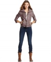 Layer on the cool in this faux-leather bomber from American Rag that features ribbed trims and a shrunken fit.