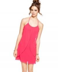 Novel design meets gorgeous, tropical hue on a dress that adds color punch to your wardrobe of party dresses! From Hailey Logan. Novel design meets gorgeous, tropical hue on a dress that adds color punch to your wardrobe of party dresses! From Hailey Logan.