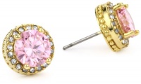 Betsey Johnson Gold-Tone and Pink Crystal Stud Earrings Betsey Johnson Gold-Tone and Pink Crystal Stud Earrings