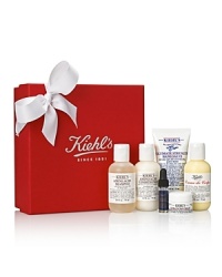 Take a trip through time and experience some of the most iconic, yet innovative, Kiehl's formulations for skin and hair. The set includes Amino Acid Shampoo (2.5 oz.), Amino Acid Conditioner (2.5 oz.), Creme de Corps Body Moisturizer (2.5 oz.), Ultimate Strength Hand Salve (2.5 oz.), Ultra Facial Cream (0.25 oz.) and Midnight Recovery Concentrate (0.14 oz.).