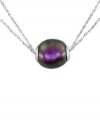 Elegant in aubergine. This pendant necklace from Majorica is crafted from sterling silver and features an organic man-made pearl in the center for an opulent effect. Approximate length: 16 to 18 inches.