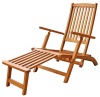 LuuNguyen - Tommy Outdoor Hardwood Folding Steamer Lounge, Deck Chair (Natural Wood Finish)