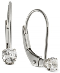 Let her shine with these classic, sparkling cubic zirconia accent earrings, set in 14k white gold. Let her shine with these classic, sparkling cubic zirconia accent earrings, set in 14k white gold.