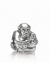 PANDORA's sterling silver charm depicts a devoted mama chimp cradling her smiling baby.