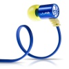 JBuds J4 Rugged Metal In-Ear Earbuds Style Headphones with Travel Case (Blue/Yellow)
