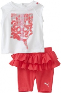 Puma - Kids Baby-girls Infant Skegging And Tee Set, Rouge Red, 12 Months Puma - Kids Baby-girls Infant Skegging And Tee Set, Rouge Red, 12 Months