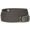 Flint Gray One Size Canvas Military Web Belt With Silver Slider Buckle