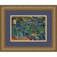 Les Irises (Irises) by Vincent Van Gogh, Framed Print Art - 12.87 x 15.62 Les Irises (Irises) by Vincent Van Gogh, Framed Print Art - 12.87 x 15.62