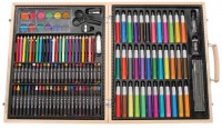 Darice ArtyFacts Portable Art Studio, 131-Piece Deluxe Art Set With Wood Case Darice ArtyFacts Portable Art Studio, 131-Piece Deluxe Art Set With Wood Case