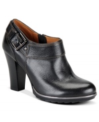 A decorative buckled strap and metallic platform make Sofft's Willa booties an eye-catching pair that will easily look great with your polished fall looks. A decorative buckled strap and metallic platform make Sofft's Willa booties an eye-catching pair that will easily look great with your polished fall looks.
