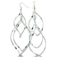 Shiny Lightweight Silver Tone Spiral Dangle Earrings Shiny Lightweight Silver Tone Spiral Dangle Earrings