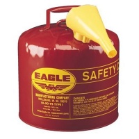 Eagle UI-50-FS Red Galvanized Steel Type I Gasoline Safety Can with Funnel, 5 gallon Capacity, 13.5 Height, 12.5 Diameter Eagle UI-50-FS Red Galvanized Steel Type I Gasoline Safety Can with Funnel, 5 gallon Capacity, 13.5 Height, 12.5 Diameter