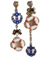 Mismatch Sailor Anchor Blue&white Drop Earrings