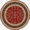 Safavieh LNH331B Lyndhurst Collection Red and Black Round Area Rug, 5-Feet 3-Inch