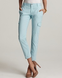 Army-inspired cargoes get remade for spring with these neon Theory skinny pants boasting six pockets and an ankle-length silhouette. Perfect with pumps, they go out at night with chic, but pair them with flats and they infuse the day with cool. Army-inspired cargoes get remade for spring with these neon Theory skinny pants boasting six pockets and an ankle-length silhouette. Perfect with pumps, they go out at night with chic, but pair them with flats and they infuse the day with cool.