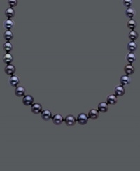 Pearl perfection. A shimmering strand of grey cultured freshwater pearls (7 mm) adds class to any look. Clasp set in 14k gold. Approximate length: 18 inches. Pearl perfection. A shimmering strand of grey cultured freshwater pearls (7 mm) adds class to any look. Clasp set in 14k gold. Approximate length: 18 inches.