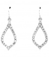Clear White Crystal & Silver Teardrop Modern Marquise Navette Shape Dangle Drop Earrings, Hypoallergenic Metal, 1 Inch