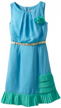 Blush by Us Angels Girls 7-16 Chiffon Pleated Skirt Dress, Aqua/Jade Combo, 16 Blush by Us Angels Girls 7-16 Chiffon Pleated Skirt Dress, Aqua/Jade Combo, 16