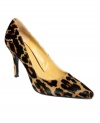 A simple silhouette with a fun-loving print. Nine West's Flax pumps feature a pointed-toe profile and on-trend leopard print.