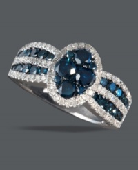 True blue style. Bella Bleu by Effy Collection's stunning designs never disappoint. Round-cut blue diamonds (1-1/6 ct. t.w.) and white diamonds (1/4 ct. t.w.) create striking contrast in a 14k white gold setting. True blue style. Bella Bleu by Effy Collection's stunning designs never disappoint. Round-cut blue diamonds (1-1/6 ct. t.w.) and white diamonds (1/4 ct. t.w.) create striking contrast in a 14k white gold setting.