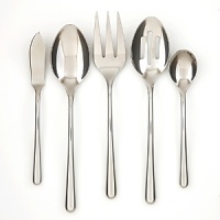 Sculptured and sleek, this contemporary stainless steel serving set is suitable to everyday dining and entertaining occasions. Sculptured and sleek, this contemporary stainless steel serving set is suitable to everyday dining and entertaining occasions.