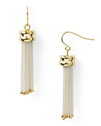 Tap into a '20s vibe with Lauren Ralph Lauren's chain and tassel drops. Wear these fringed earrings to jazz up a basic all-black look. Tap into a '20s vibe with Lauren Ralph Lauren's chain and tassel drops. Wear these fringed earrings to jazz up a basic all-black look.