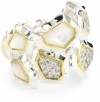 Kara Ross Nugget Mother-Of-Pearl and White Sapphire Wrap Around Gemstone Ring, Size 7