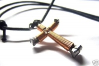 Copper Horseshoe Nail Cross Necklace Copper Horseshoe Nail Cross Necklace
