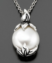 A prized cultured freshwater pearl (11-1/2-12 mm) is lovingly set in sterling silver on this provocative Fresh by Honora pendant. Approximate length: 18 inches. Approximate drop: 3/4 inch. A prized cultured freshwater pearl (11-1/2-12 mm) is lovingly set in sterling silver on this provocative Fresh by Honora pendant. Approximate length: 18 inches. Approximate drop: 3/4 inch.