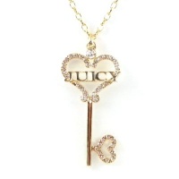 Gold Designer Inspired Crystal Heart Shaped Big 2.5 Key Pendant and Necklace Gold Designer Inspired Crystal Heart Shaped Big 2.5 Key Pendant and Necklace