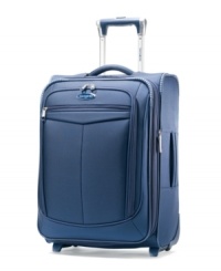 Ready, set, jet! Fly through terminals and checkpoints on two easy-glide wheels and padded top carry handles that put comfort and carrying convenience into your hands. A fully-featured interior reveals a Wetpak™ to sort out clean and dirty clothes, along with multiple pockets to keep you organized when you travel. 10-year warranty. Ready, set, jet! Fly through terminals and checkpoints on two easy-glide wheels and padded top carry handles that put comfort and carrying convenience into your hands. A fully-featured interior reveals a Wetpak™ to sort out clean and dirty clothes, along with multiple pockets to keep you organized when you travel. 10-year warranty.