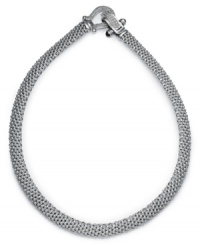 Weave a web of spectacular style. Intricate sterling silver mesh combines with a round-cut diamond horseshoe clasp (5/8 ct. t.w.) for a look that's ultra elegant. Approximate length: 17 inches. Weave a web of spectacular style. Intricate sterling silver mesh combines with a round-cut diamond horseshoe clasp (5/8 ct. t.w.) for a look that's ultra elegant. Approximate length: 17 inches.