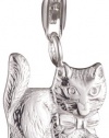 VINANI brand Germany 925 Sterling Silver Charm Pendant Cat shiny with Ribbon HKAS