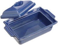 Esprit de Cuisine by Appolia 1 Quart Rectangular Terrine With Lid, Blue Esprit de Cuisine by Appolia 1 Quart Rectangular Terrine With Lid, Blue