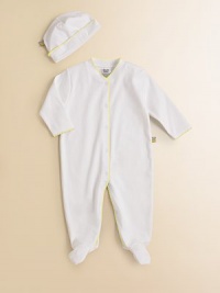 Crafted in heavenly soft pima cotton, this one piece trimmed with picot trim will be an instant favorite for crawling or walking.Front button closure Long sleeves Snap bottom Cotton Machine wash Imported Please note: Number of buttons may vary depending on size ordered. Crafted in heavenly soft pima cotton, this one piece trimmed with picot trim will be an instant favorite for crawling or walking.Front button closure Long sleeves Snap bottom Cotton Machine wash Imported Please note: Number of buttons may vary depending on size ordered.