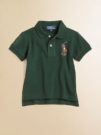A classic polo for your little boy is updated with a multicolored embroidery for preppy style.Ribbed polo collarShort sleevesButton frontUneven vented hemCottonMachine washImported Please note: Number of buttons may vary depending on size ordered. A classic polo for your little boy is updated with a multicolored embroidery for preppy style.Ribbed polo collarShort sleevesButton frontUneven vented hemCottonMachine washImported Please note: Number of buttons may vary depending on size ordered.