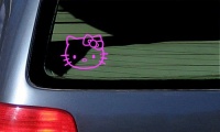 HELLO KITTY - Cat Feline - Car, Truck, Notebook, Vinyl Decal Sticker #1093 | Vinyl Color: Pink HELLO KITTY - Cat Feline - Car, Truck, Notebook, Vinyl Decal Sticker #1093 | Vinyl Color: Pink
