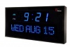 DBTech Big Oversized Digital Blue LED Calendar Clock with Day and Date - Shelf or Wall Mount (12 inches - Blue LED)