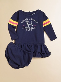 This playful ruffled dress combines a classic waffle-knit design and plush cotton for an athletic-inspired style.CrewneckLong dolman sleevesBack buttonsDrop-waistRuffled hemCottonMachine washImported Please note: Number of buttons may vary depending on size ordered. This playful ruffled dress combines a classic waffle-knit design and plush cotton for an athletic-inspired style.CrewneckLong dolman sleevesBack buttonsDrop-waistRuffled hemCottonMachine washImported Please note: Number of buttons may vary depending on size ordered.