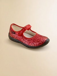 It's time for her to shine in these glitter-adorned Mary Jane flats with adjustable grip-tape closure and rubber sole for supreme comfort.Adjustable grip-tape strapTextile and glitter upperTextile liningRubber solePadded leather insoleImported It's time for her to shine in these glitter-adorned Mary Jane flats with adjustable grip-tape closure and rubber sole for supreme comfort.Adjustable grip-tape strapTextile and glitter upperTextile liningRubber solePadded leather insoleImported