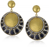 Kanupriya Heritage Collection 22k Gold-Plated Black Enamel Earrings