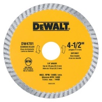 DEWALT DW4701 Industrial 4-1/2-Inch Dry or Wet Cutting Continuous Rim Diamond Saw Blade with 7/8-Inch Arbor DEWALT DW4701 Industrial 4-1/2-Inch Dry or Wet Cutting Continuous Rim Diamond Saw Blade with 7/8-Inch Arbor